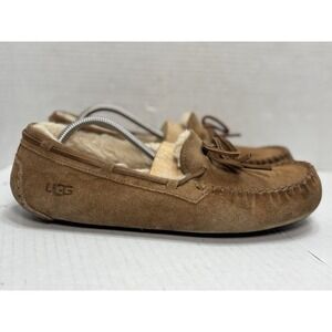 UGG Dakota Slippers Womens 10 Chestnut Suede Sheepskin Moccasin Loafer